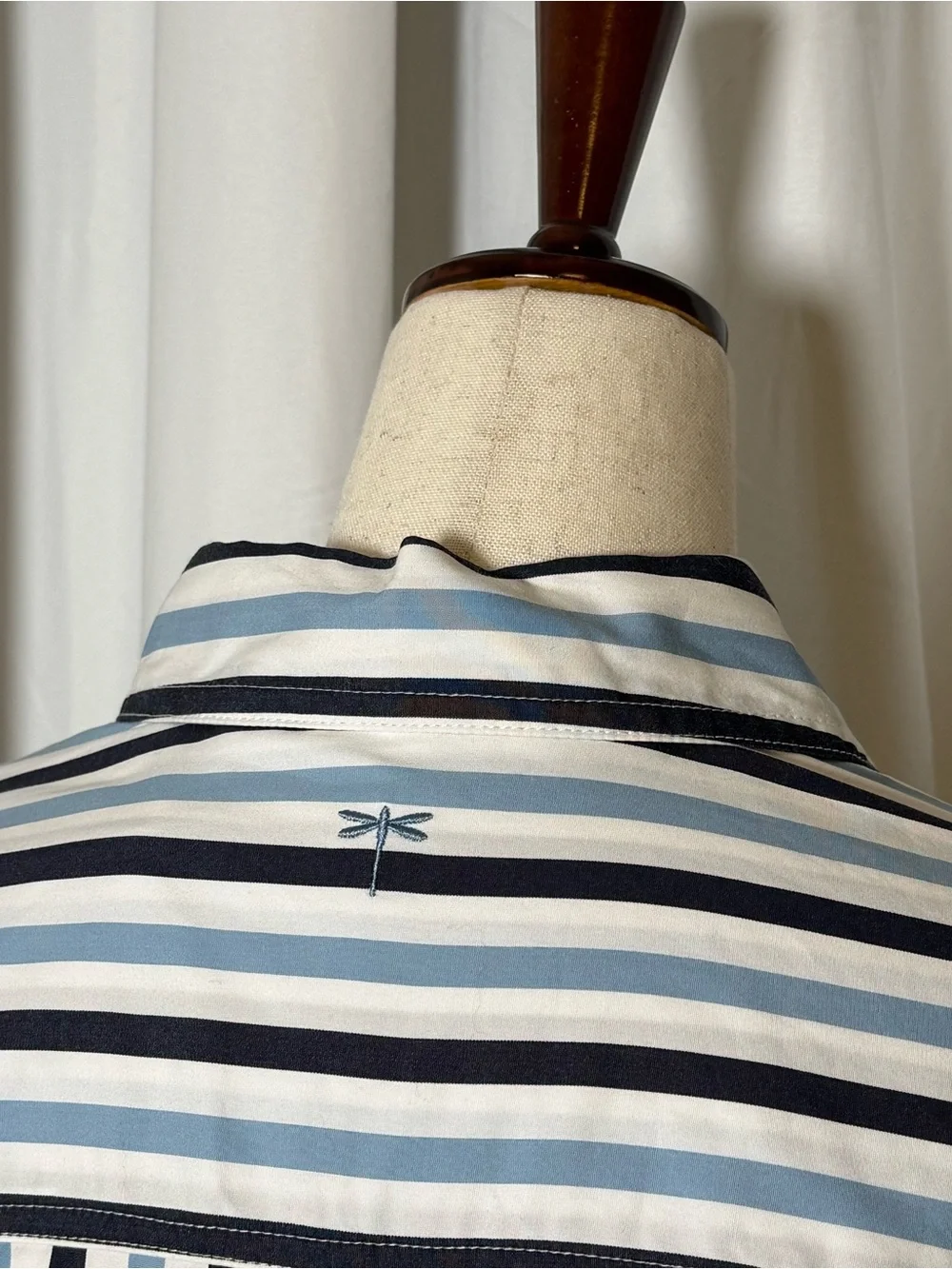 Tyler Boe Awning Stripe Button Down Shirt NWT Size Small Blue Multi - Picture 10 of 11